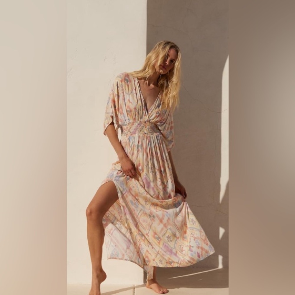 Lovestitch Getaway Boho Kimono‎ Sleeve Maxi Dress Size S/M